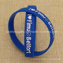 Vente en gros Bulk Cheap Custom Embossed Silicon Wristband